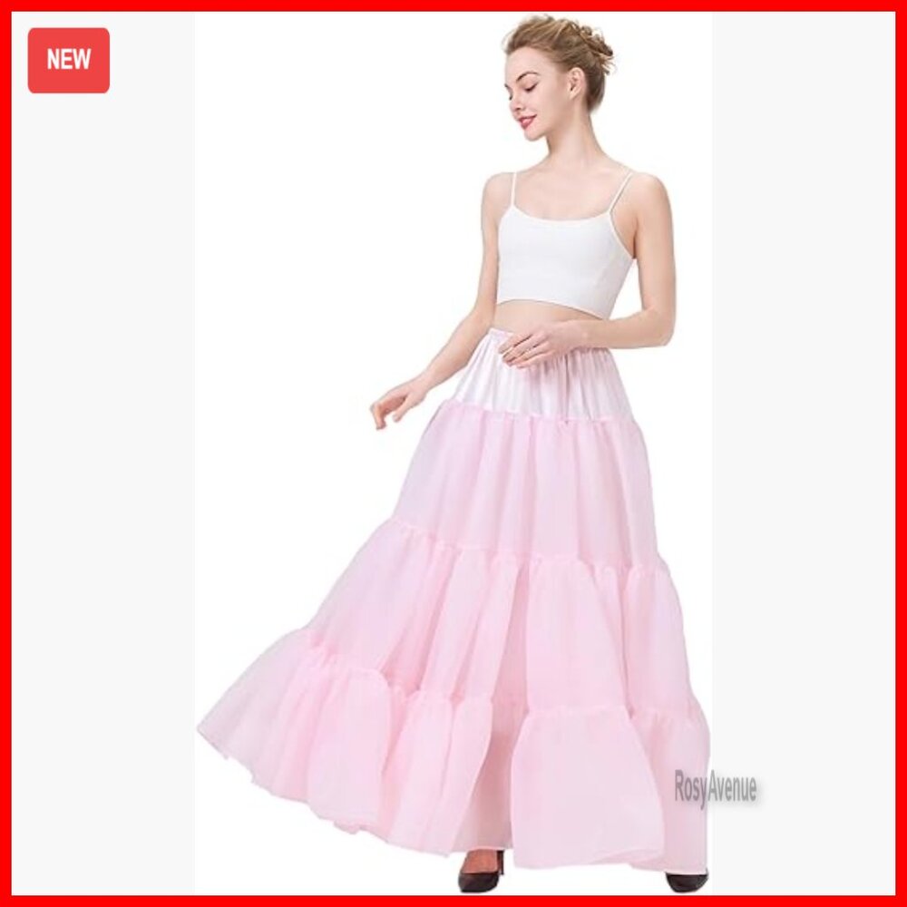A-Line Petticoat Skirt For Women, Hoopless Crinoline Underskirt, Lightweight
